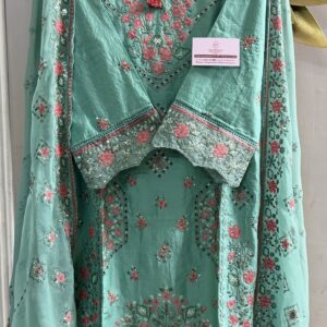 LUXURY EMBROIDERED LAWN WITH EMBROIDERED CHIFFON DUPATTA AND EMBROIDERED TROUSER 3PC COLLECTION