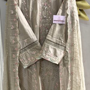 LUXURY EMBROIDERED LAWN WITH EMBROIDERED CHIFFON DUPATTA AND EMBROIDERED TROUSER 3PC COLLECTION