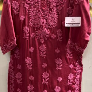 Chikankari Modal Cotton silk kurti