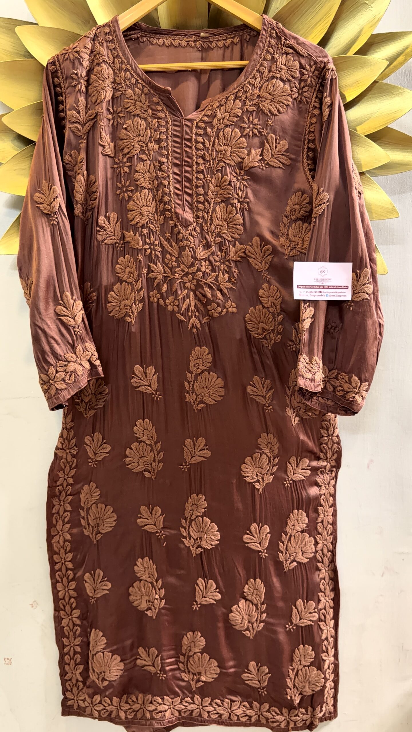 Chikankari Modal Cotton silk kurti