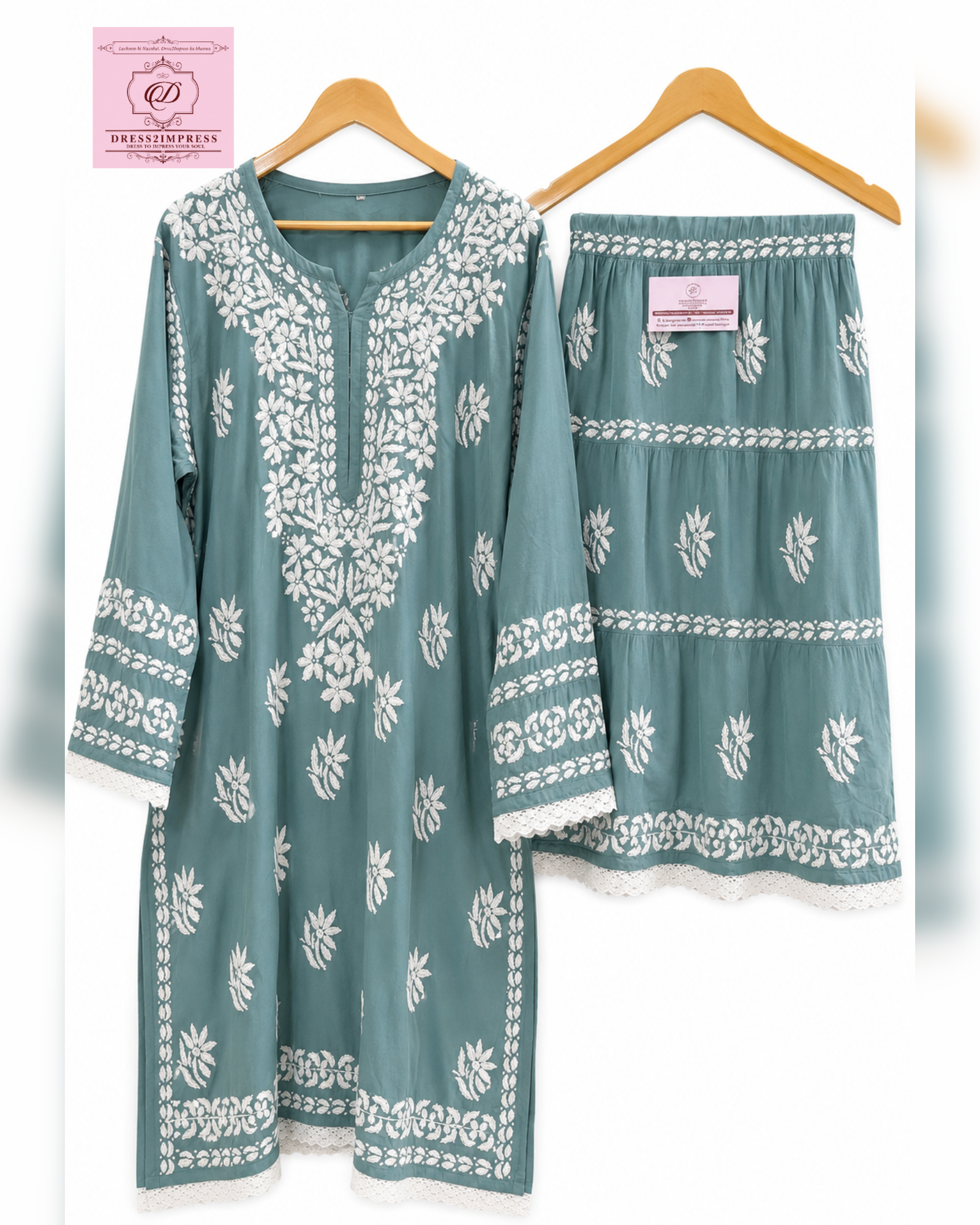 Chikankari Gharara Set - Image 2