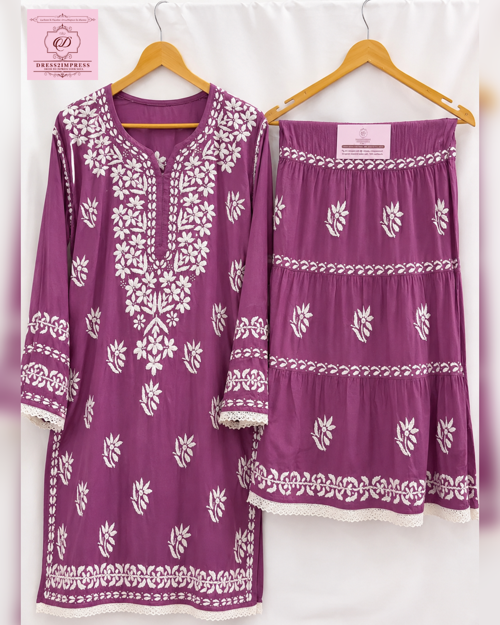 Chikankari Gharara Set - Image 2