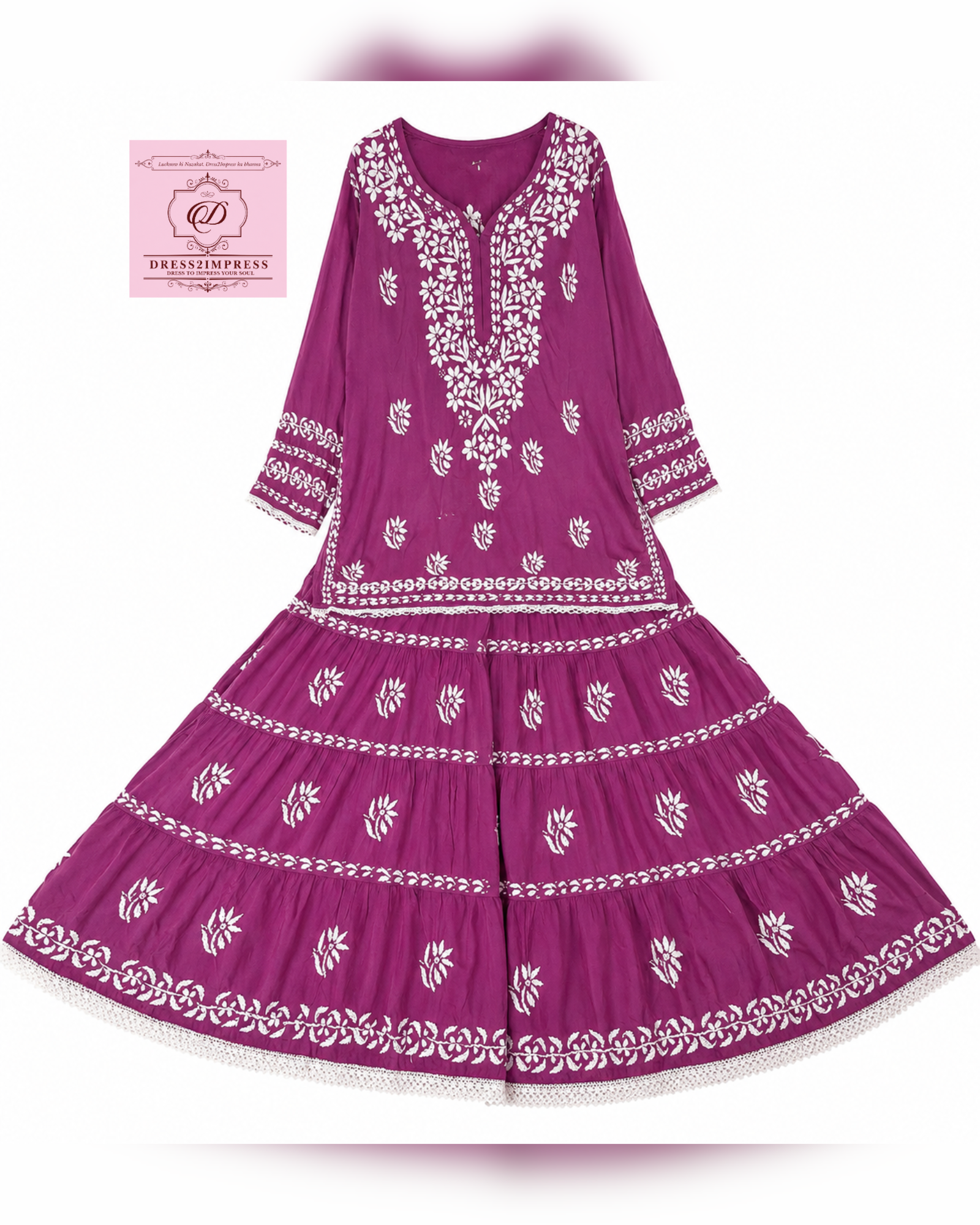 Chikankari Gharara Set
