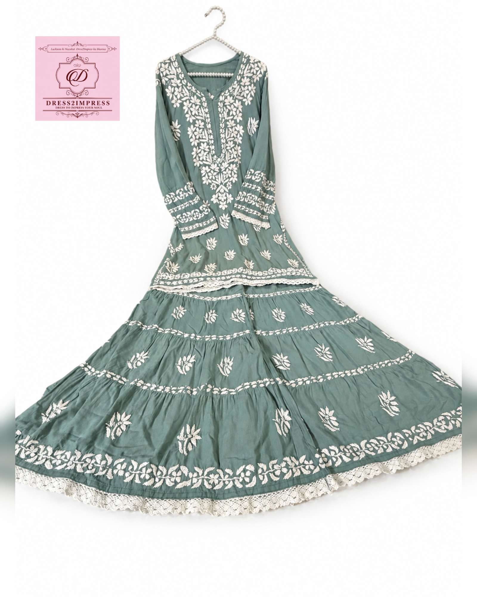 Chikankari Gharara Set
